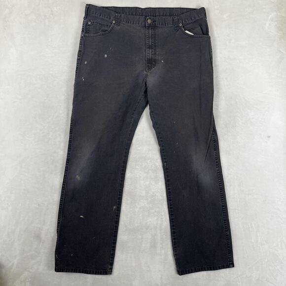 Dickies Other - Dickies Carpenter Jeans Mens 38x32 Black Relaxed Straight Work Denim Faded Wash